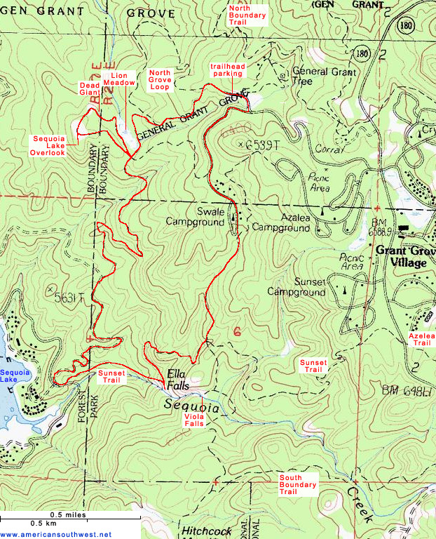 Map of the Sunset Trail