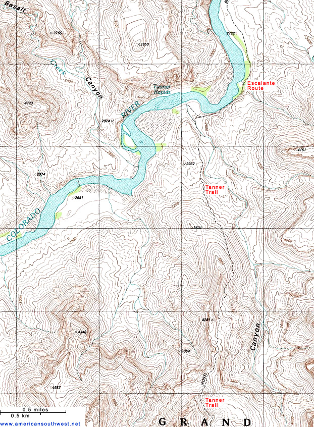 Map of the Tanner Trail