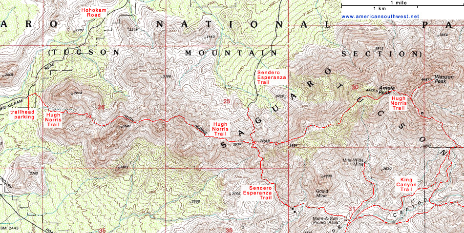 Map of the Hugh Norris Trail