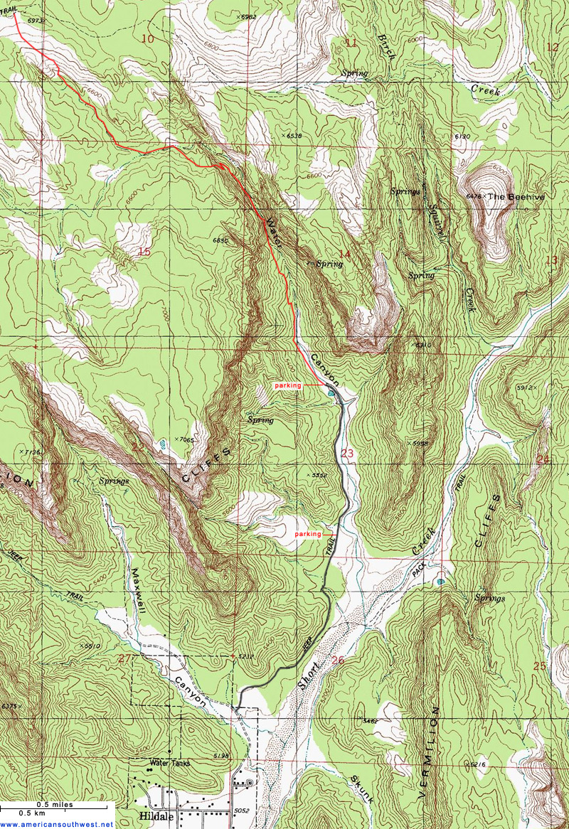 Map of Water Canyon