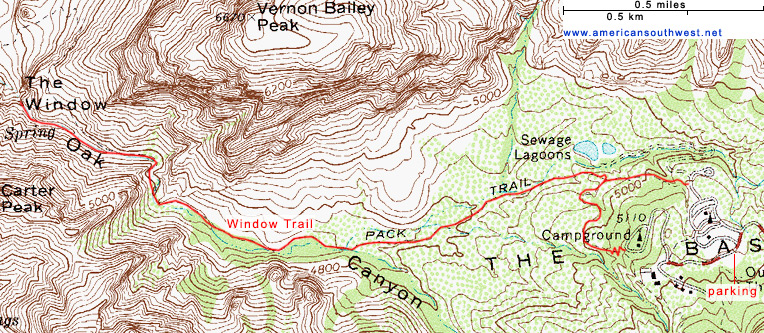 Map of the Window Trail