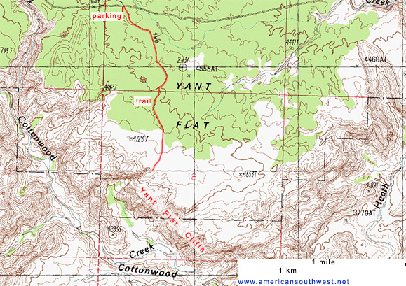 Topo Map of the Yant Flat Cliffs