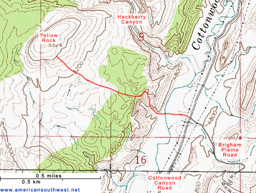 Topo Map of Yellow Rock