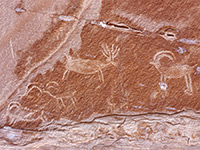 Deer and bighorn sheep petroglyph