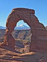 The arch, and the mountains
