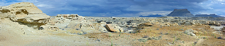 Eroded rocks northwest of Factory Butte