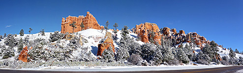Snow on the formations