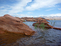 Red rocks in the lake
