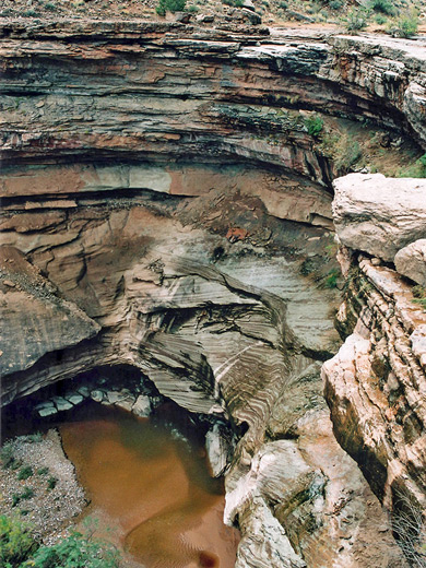 50 foot dryfall in lower Elephant Canyon