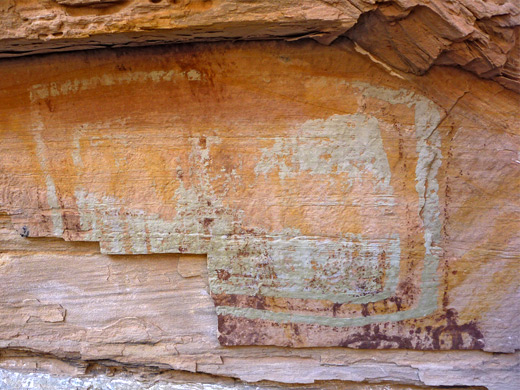 Complex, rectangular pictograph, partially incomplete