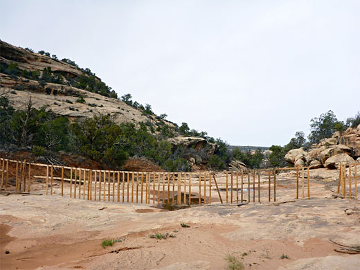 Wooden fence at the national monument boundary