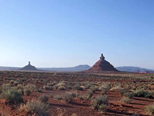 Early morning view of two valley buttes