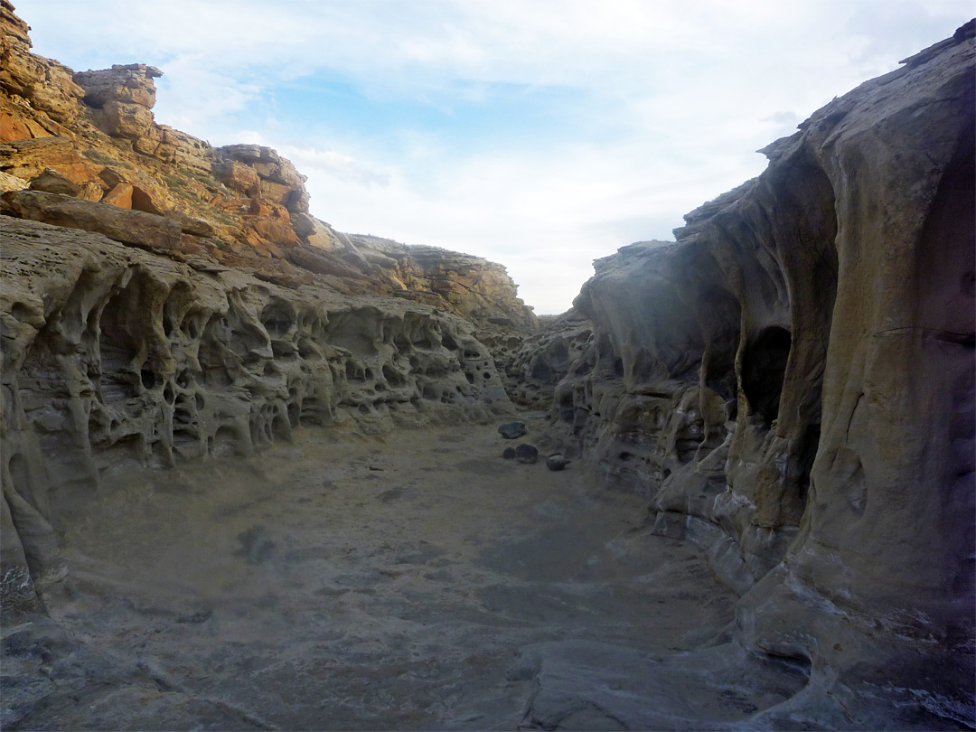 Shallow slot canyon