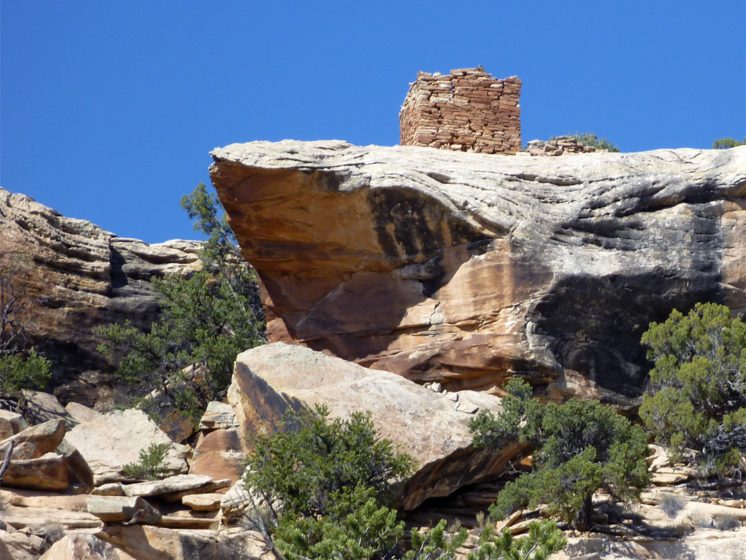 Ruined tower on the canyon rim