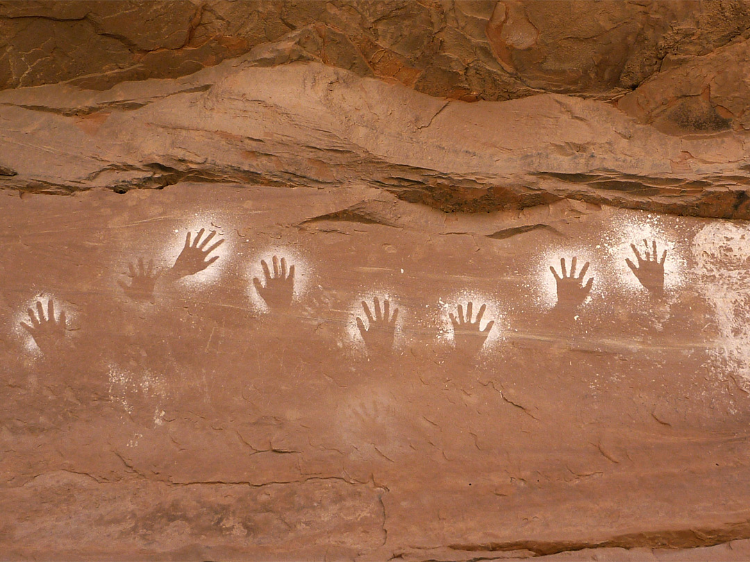 Row of handprint pictographs