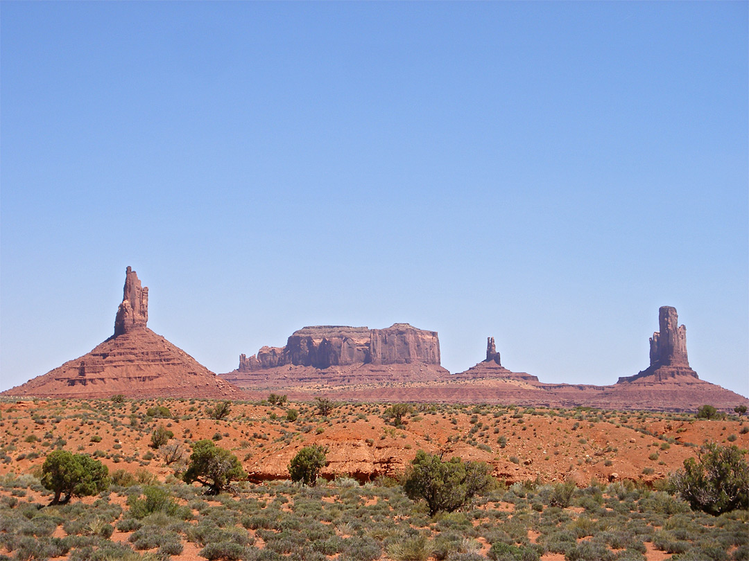 Buttes to the north