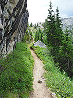 Path beneath a cliff