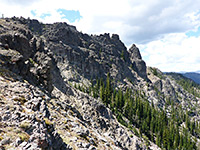 Cliffs below the summit