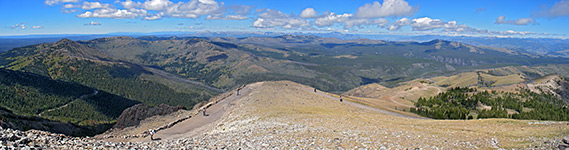View west from the summit of Mount Washburn
