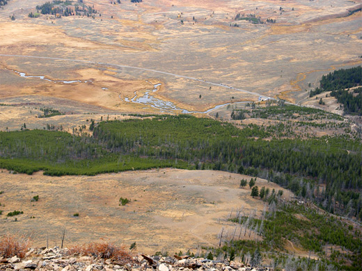 Bunsen Peak - view southwest, towards the trailhead