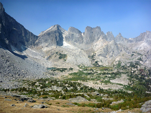 Pylon Peak and the Watchtower - west edge of Cirque of the Towers
