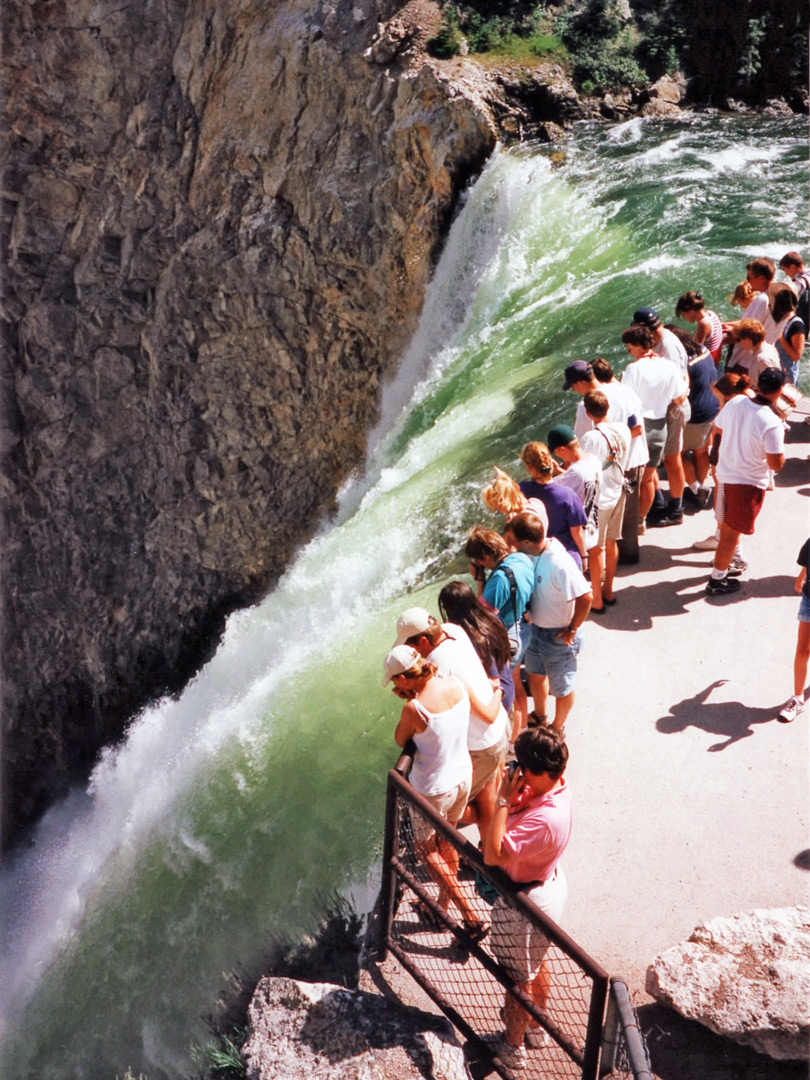 Tourists at the Lower Falls