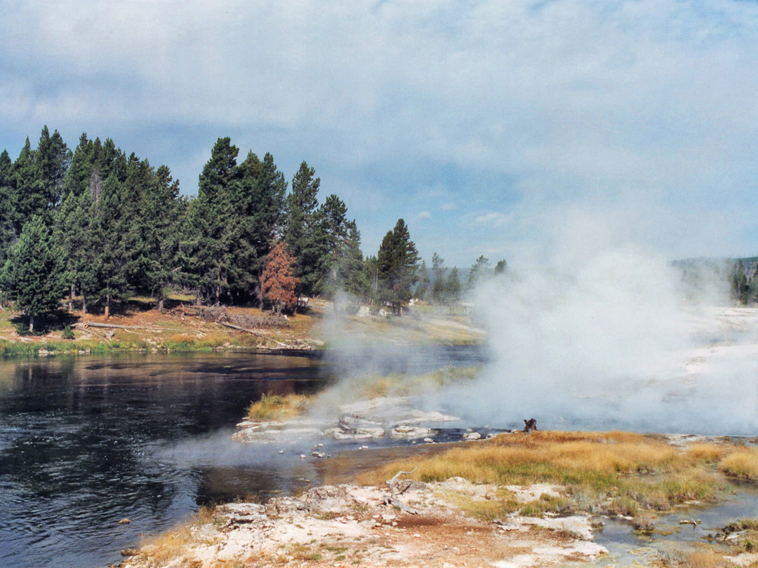 Firehole River - steam vents