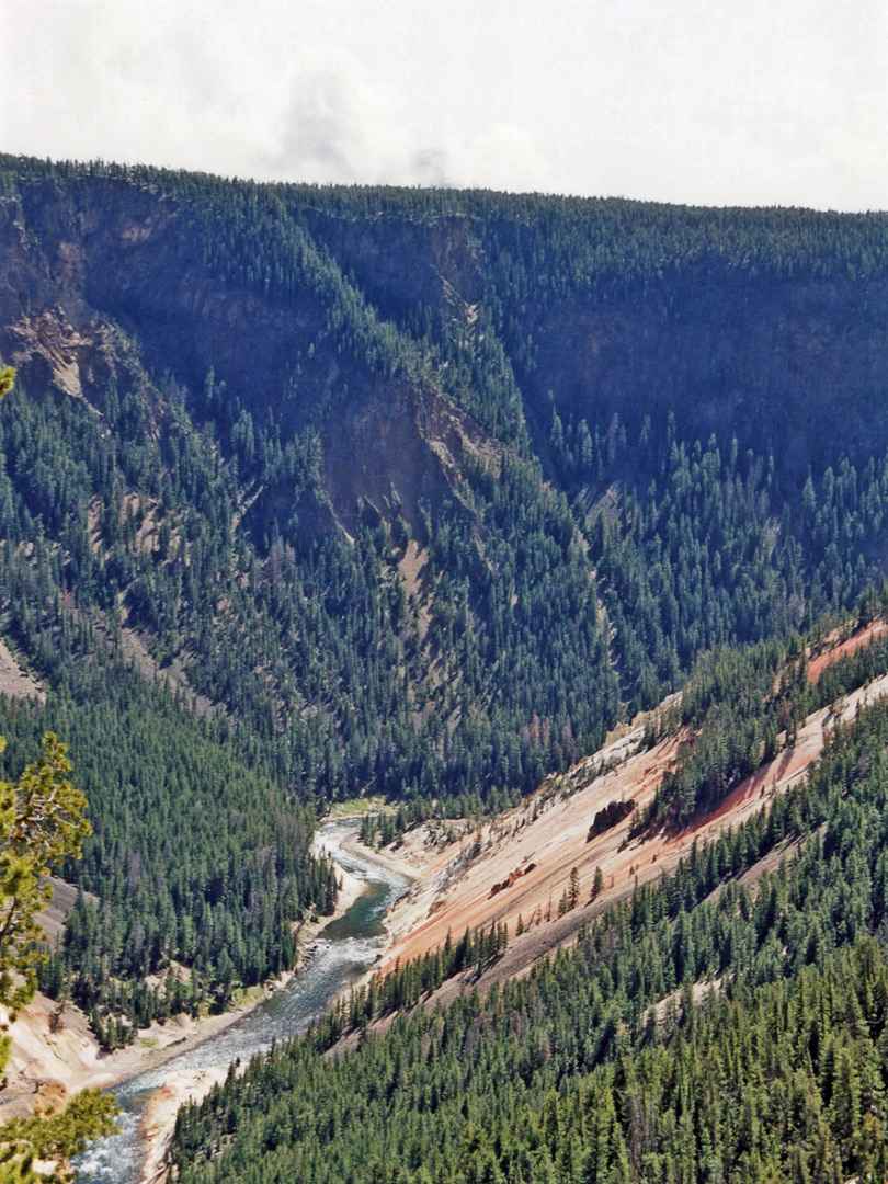 The Yellowstone River canyon
