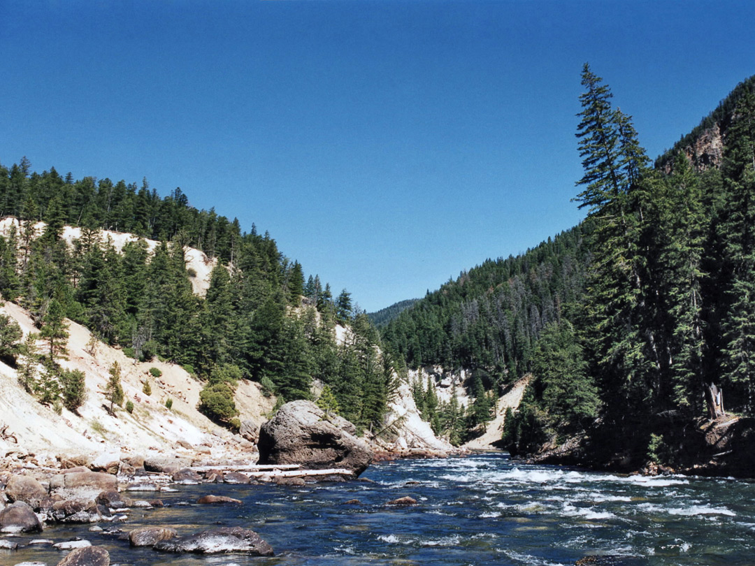 Boulders in the Yellowstone River - downstream
