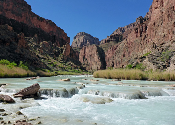 Red cliffs enclosing the Little Colorado River