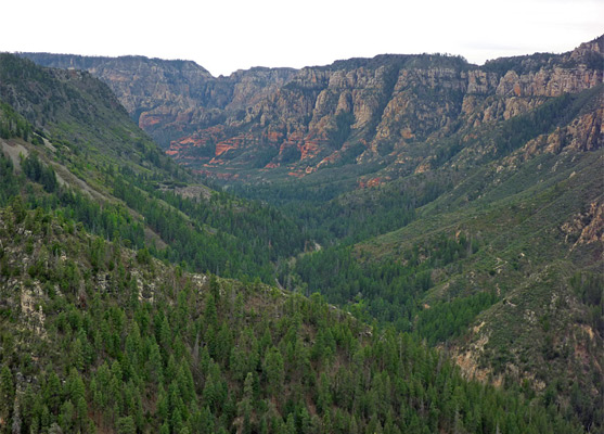 View south along Oak Creek Canyon