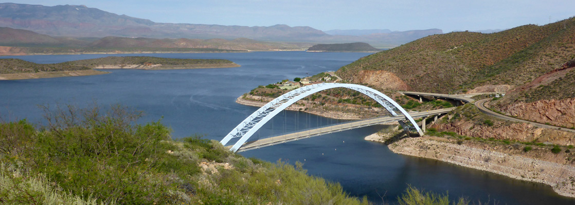 Bridge over Theodore Roosevelt Lake, near the dam