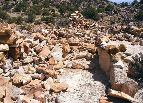 Ruins of a stone shelter