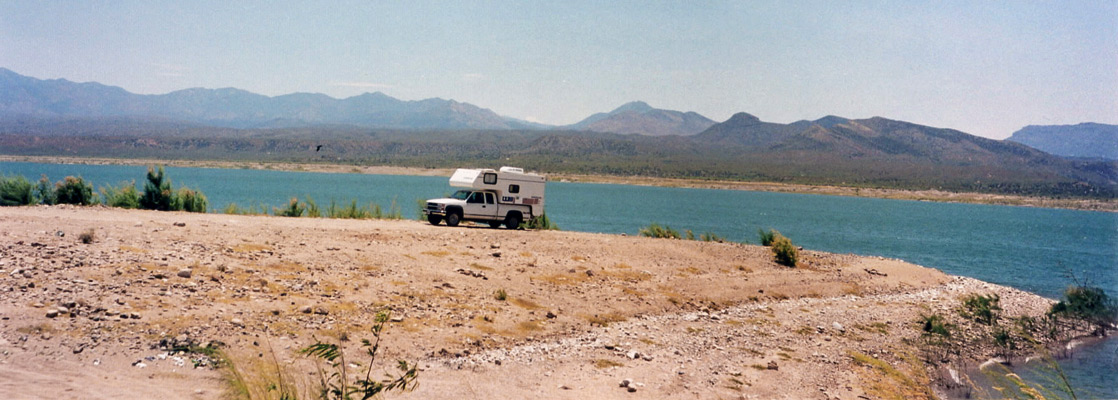 Beach on the northwest shore of San Carlos Lake