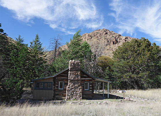Stafford Cabin, beneath the rocky slopes of Riggs Mountain