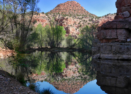 Reflections on a deep pool