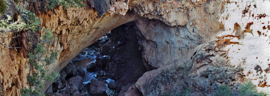 Above Tonto Natural Bridge - view from an overlook at the edge of the meadow