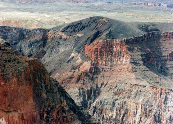 Lava flows above the lower end of Prospect Canyon