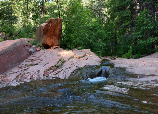 Boulder and cascade