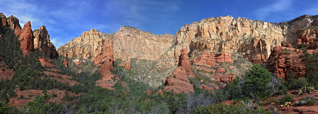 Cliffs at the upper end of the canyon
