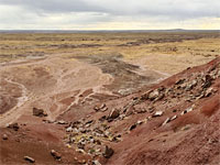 Flat land to the east