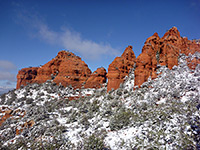 Eroded red rock ridge