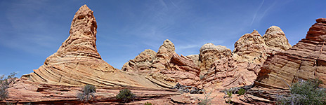 Large group of peaks and mounds