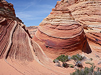 Mound between cliffs