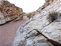 Inclined rock face