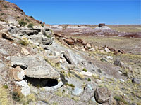 Boulders on a slope