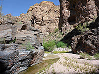 Brown and grey cliffs