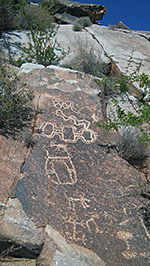 Petroglyphs on a rock face