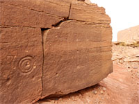 Petroglyphs on a boulder