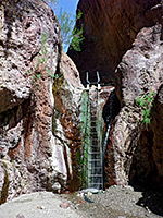 Ladder and waterfall